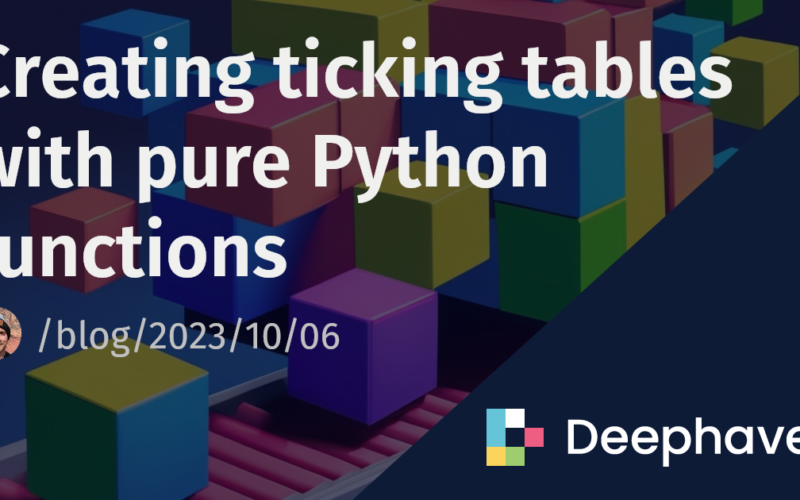 Creating ticking tables with pure Python functions | Deephaven