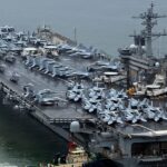 A US Navy aircraft carrier has arrived in South Korea just days after Russia and North Korea signed a defense pact