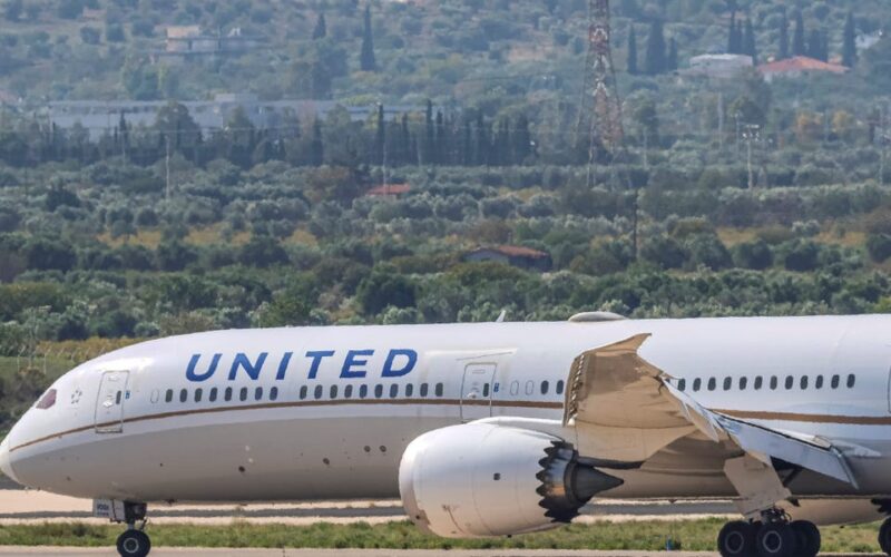 A United Airlines Airbus jet had to turn around after a piece of its engine lining fell off during takeoff