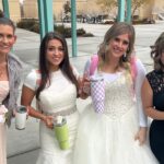 A school told its staff to wear something from the back of their closet, so 2 teachers dug out their wedding dresses