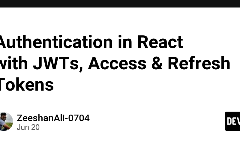 Authentication in React with JWTs, Access & Refresh Tokens