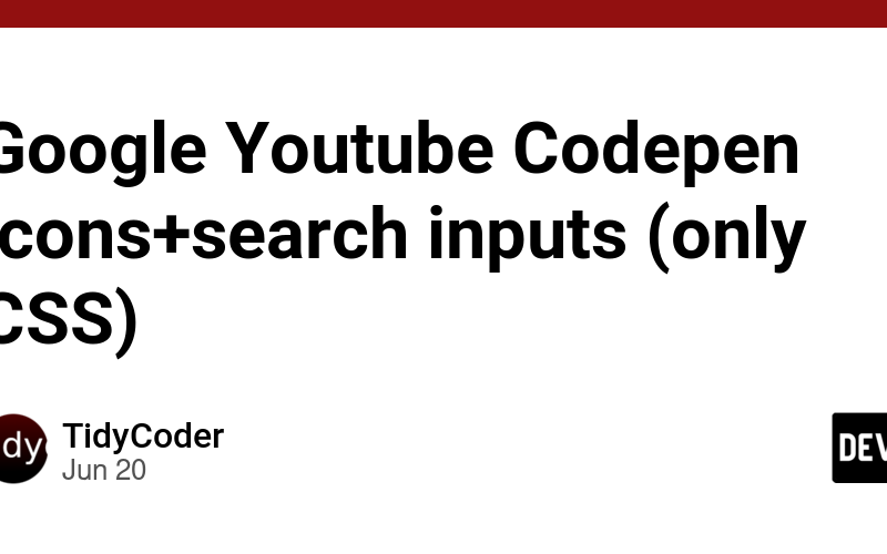 Google Youtube Codepen icons+search inputs (only CSS)