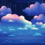 AI-generated image of cloud computing in the clouds.