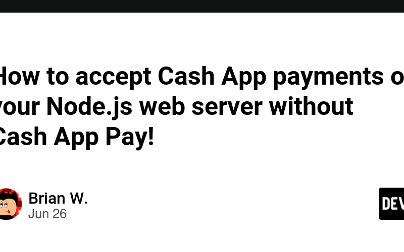 How to accept Cash App payments on your Node.js web server without Cash App Pay!