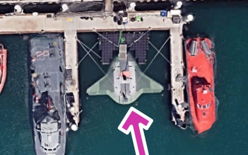 Huge US military 'Manta Ray' sea drone spotted on Google Earth at California naval base