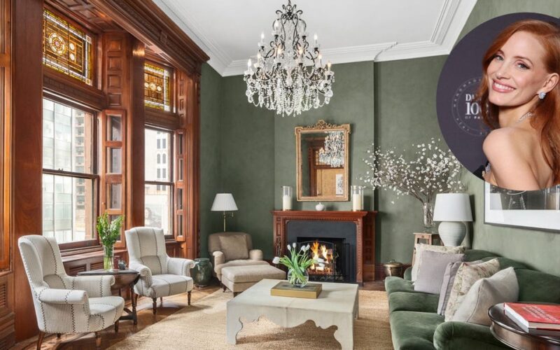 Jessica Chastain is selling her historic 4-bedroom apartment in New York City for $7.45 million. Take a look inside.