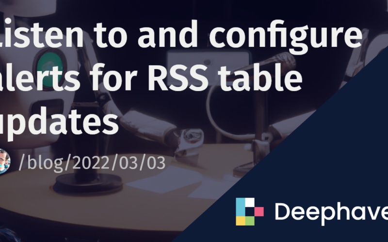 Listen to and configure alerts for RSS table updates | Deephaven