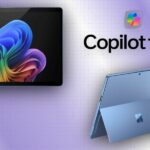 Colorful tablet and laptop showcasing Copilot+PC software.