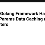 (Part 8)Golang Framework Hands-on - Cache/Params Data Caching and Data Parameters