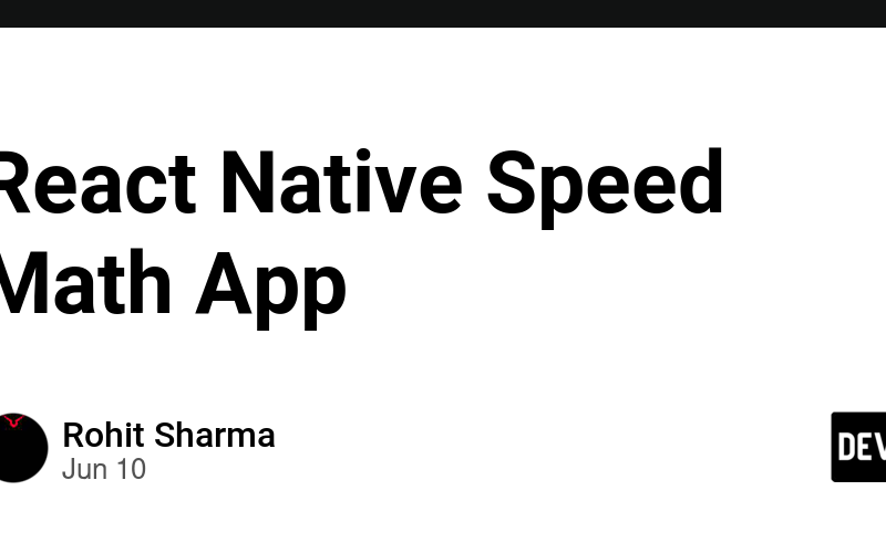 React Native Speed Math App