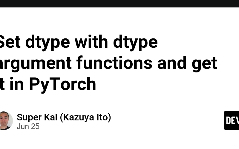 Set dtype with dtype argument functions and get it in PyTorch