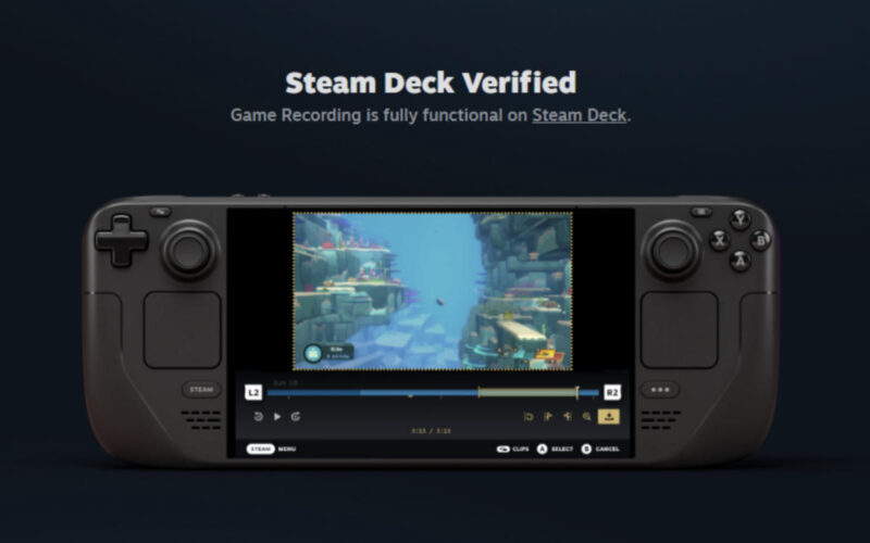 Steam Deck gets a built-in game recorder