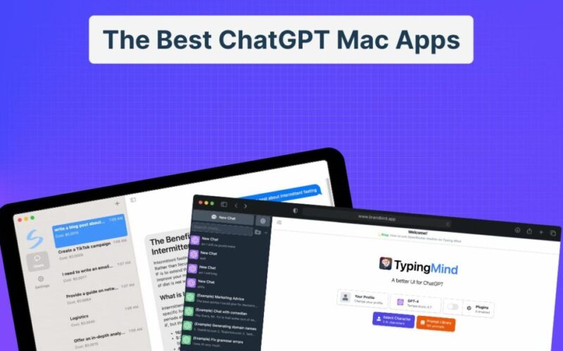 In this image, people are using ChatGPT Mac Apps to discuss topics related to intermittent fasting, creating a TikTok campaign, improving marketing strategies, and generating domain names. Full Text: The Best ChatGPT Mac Apps nost about Intermittent fasting www.brandbird.app G New Chat 0 + Welcome! Search chats ... Blog: How to use OpenRouter models on Typing Mind S write a blog post about ... 1:09 New Chat Cest: $0.0015 The Benefi 3mi stal en punelmant Intermitte Now Chat TypingMind Create a TikTok campaign 1:08 O Cost: $0.0008 Intermittent fasth Rather than focu Now Chat A better Ul for ChatGPT chats IF is to extend th I working I need to write an email ... 1:07 improve your m New Chat Cost: $0.0077 of diet is not w Your Profile GPT-4 Setting" (Example) Marketing Advice Change your prodlu Plugins What is The best acwee I could give for markten ... O enabled Provide a guide on netw ... 1:07 Cost: $0.0064 1:06 intermittent (Example) Chat with comedian Select Character Prompt Library specific fof 15 day thers, Mr. Yol Is that siomie Sort of no ... 161 prompts periods 0 Logistics F. but thy Example) Generating domain names Cost: $0.0040 1. Taak Grid com 2. TosloHfree. com 3. 105k, [Example) Fix grammar errors Offer an in-depth analy ... 1:06 love Al very mucht. Cost: $0,0015 Licence Key Activated Th API Key TypingMind.com [ 2023