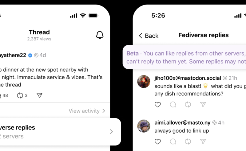 Threads can now show replies from Mastodon and other fediverse apps