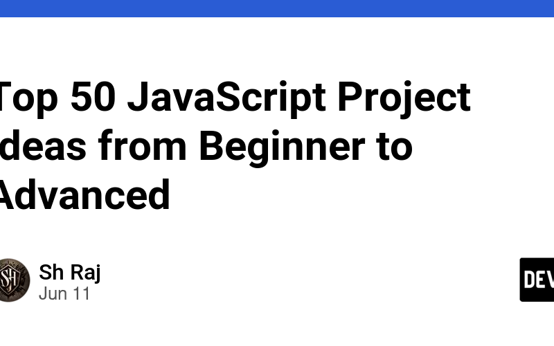 Top 50 JavaScript Project Ideas from Beginner to Advanced