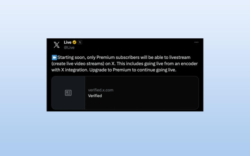 X is making live streaming a premium feature