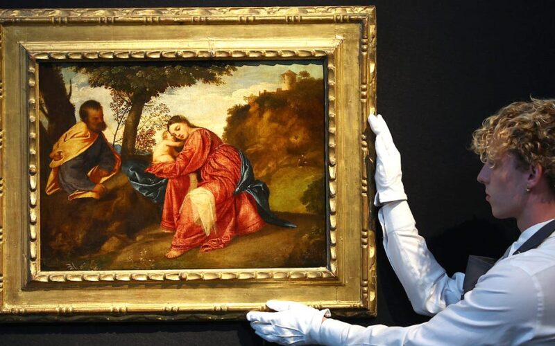 A stolen painting found in a plastic bag at a London bus stop just sold for $22 million.