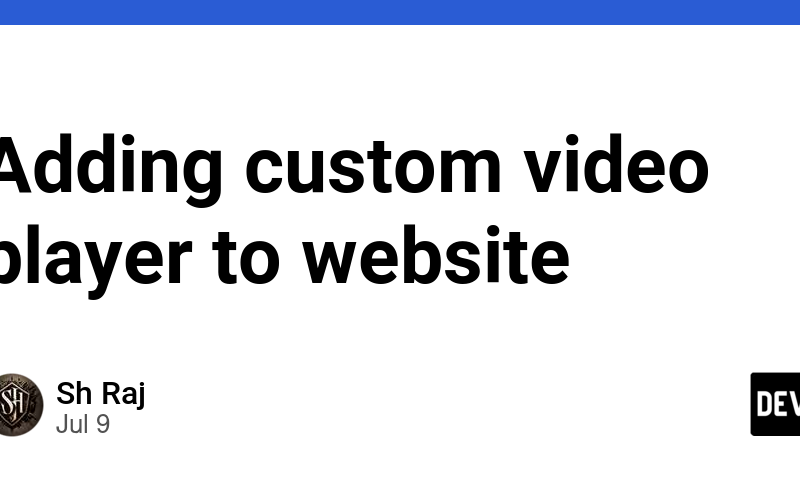 Adding custom video player to website