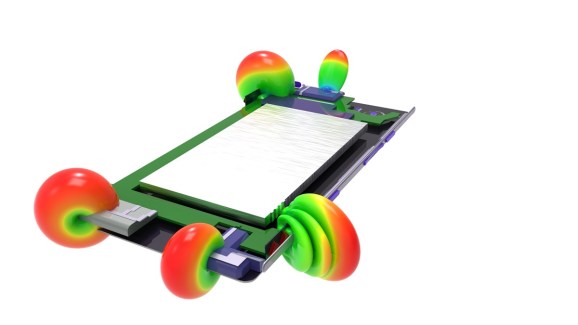 5G Antenna simulation using Ansys HFSS to accurately assess performance impact of antenna placement.