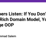 Developers Listen: If You Don't Have a Rich Domain Model, You Don't Leverage OOP