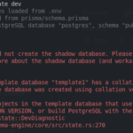 Error: P1003 : Prisma Migrate could not create the shadow database.