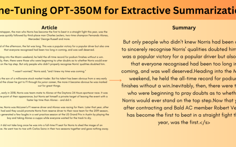 Fine-Tuning OPT-350M for Extractive Summarization