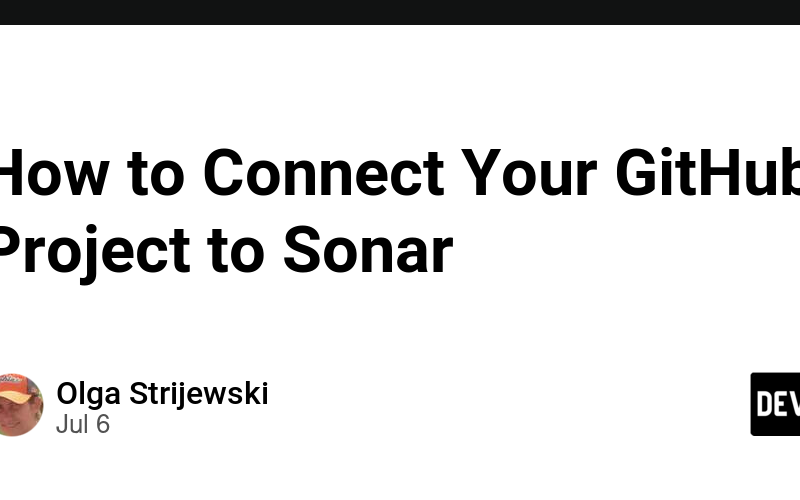 How to Connect Your GitHub Project to Sonar