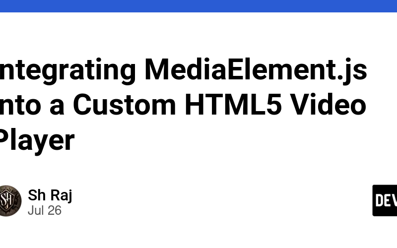 Integrating MediaElement.js into a Custom HTML5 Video Player