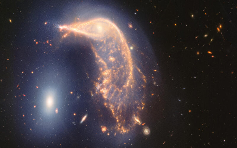 James Webb telescope marks second anniversary with an image of the Penguin and the Egg galaxies