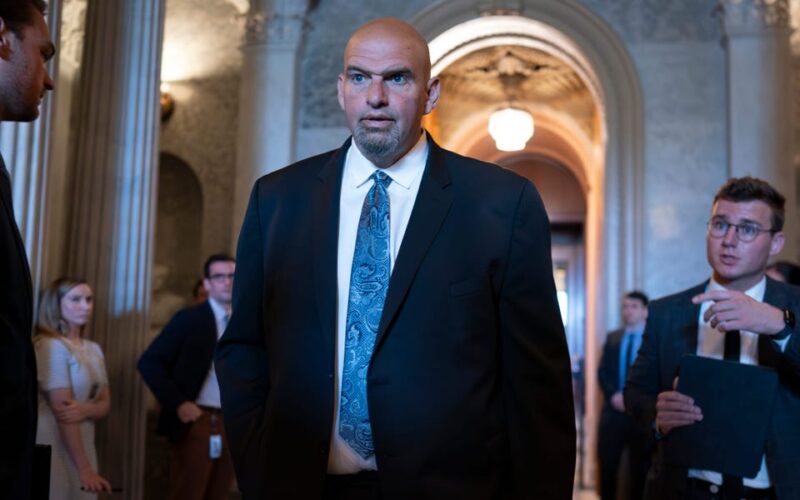 John Fetterman reportedly gauged Biden support at a Democratic lunch, but only a few senators wanted the president to stay in the race