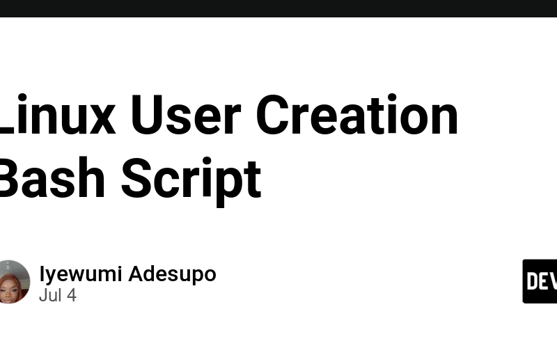 Linux User Creation Bash Script