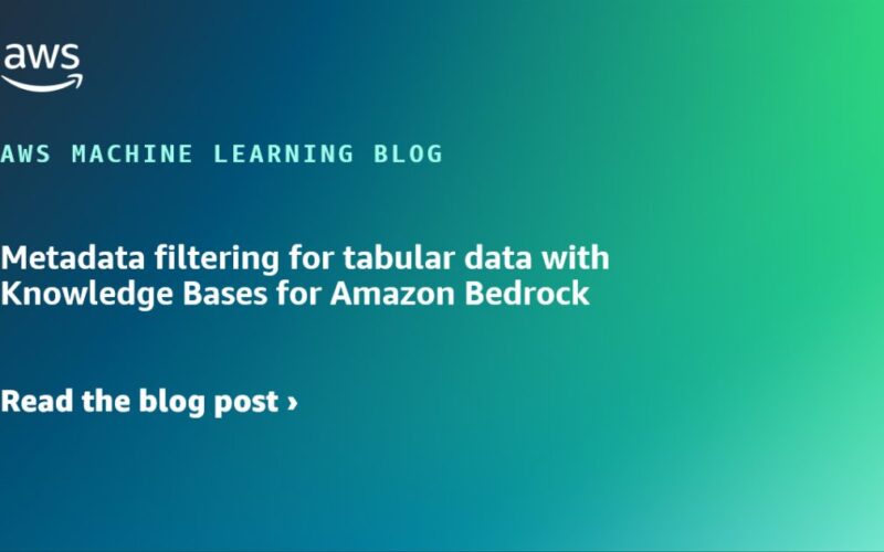 Metadata filtering for tabular data with Knowledge Bases for Amazon Bedrock | Amazon Web Services