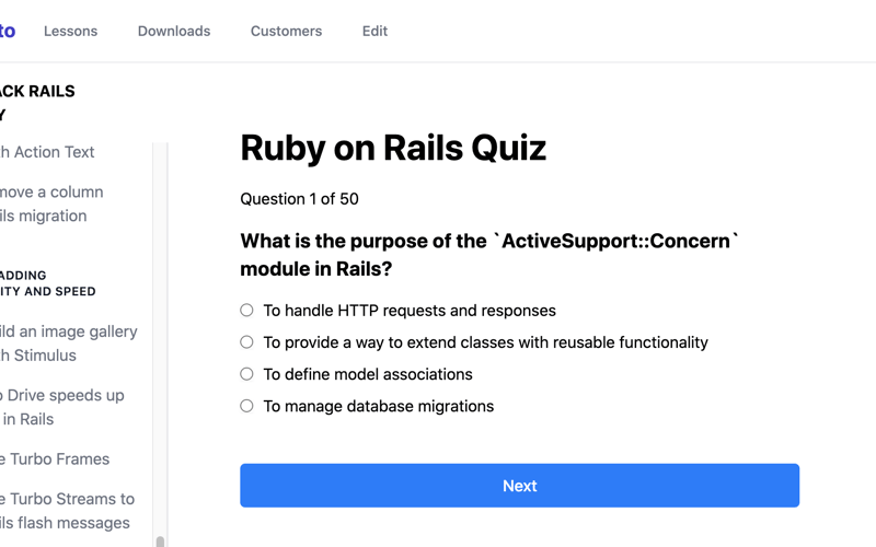 Ruby on Rails Quiz