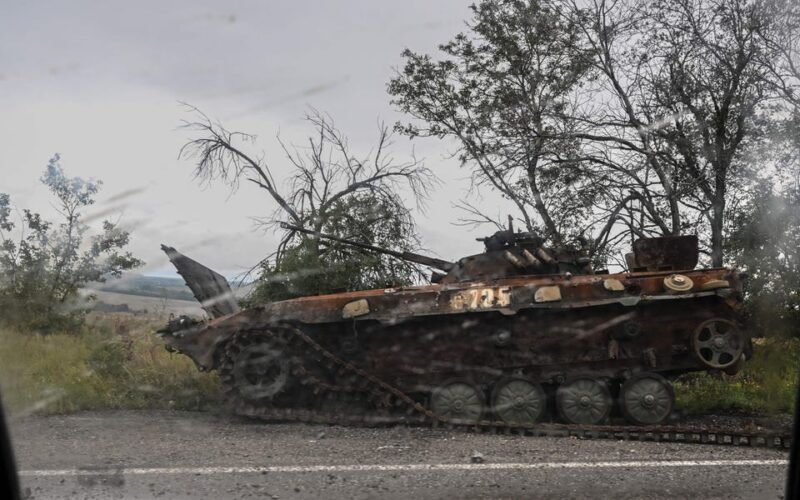 Russian forces appear to be making crude artillery guns by pulling the main armaments off of old BMP armored fighting vehicles