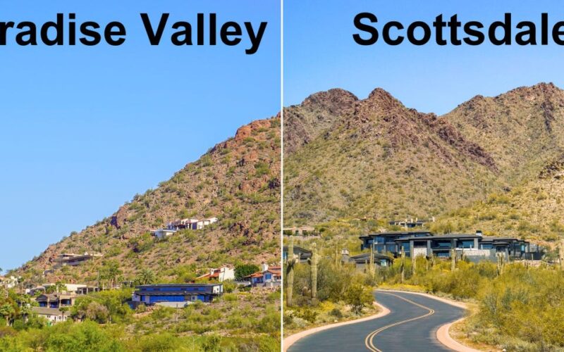 Scottsdale and Paradise Valley are both in Arizona's millionaire hub, but it's clear why one suburb is more expensive than the other.