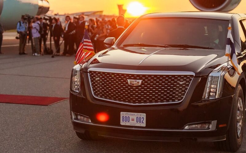 Take a look at 'The Beast,' the $1.5 million bulletproof presidential limousine used by Trump and Biden