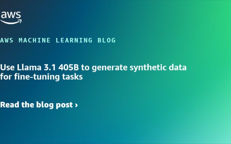 Use Llama 3.1 405B to generate synthetic data for fine-tuning tasks | Amazon Web Services