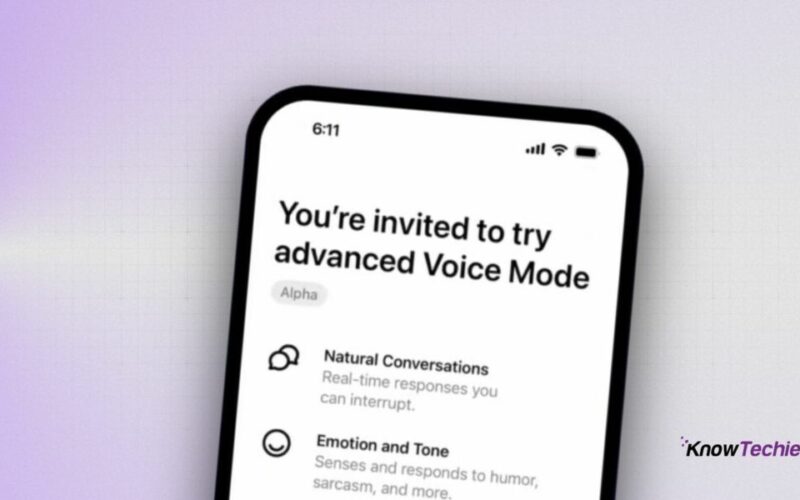 Invitation to try advanced Voice Mode feature on phone