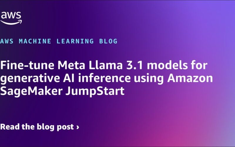 Fine-tune Meta Llama 3.1 models for generative AI inference using Amazon SageMaker JumpStart | Amazon Web Services