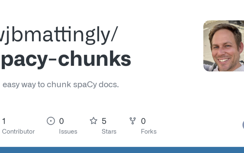 GitHub - wjbmattingly/spacy-chunks: An easy way to chunk spaCy docs.