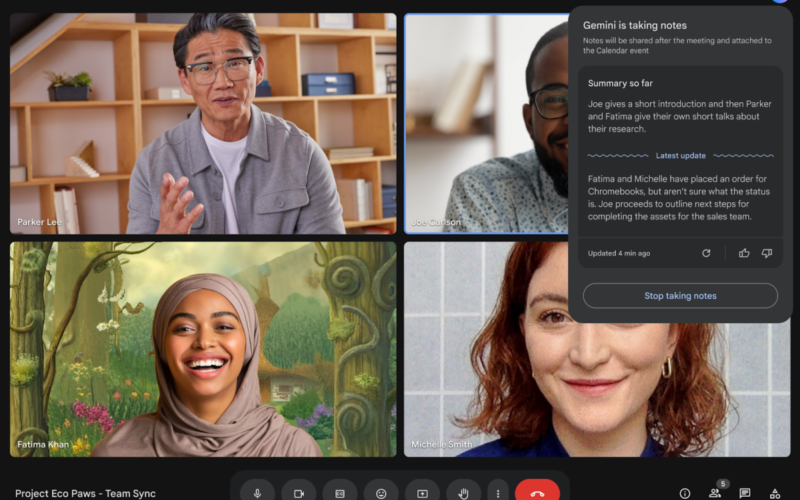 Google’s Gemini AI can now take notes on your Meet video calls