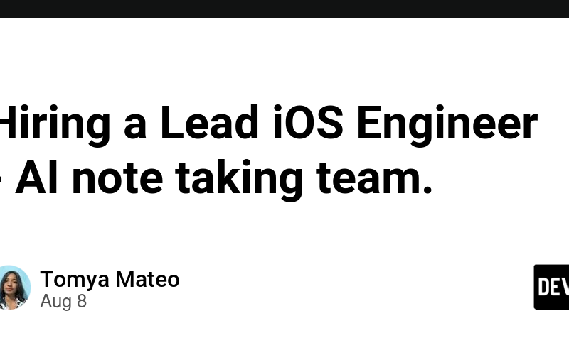 Hiring a Lead iOS Engineer - AI note taking team.