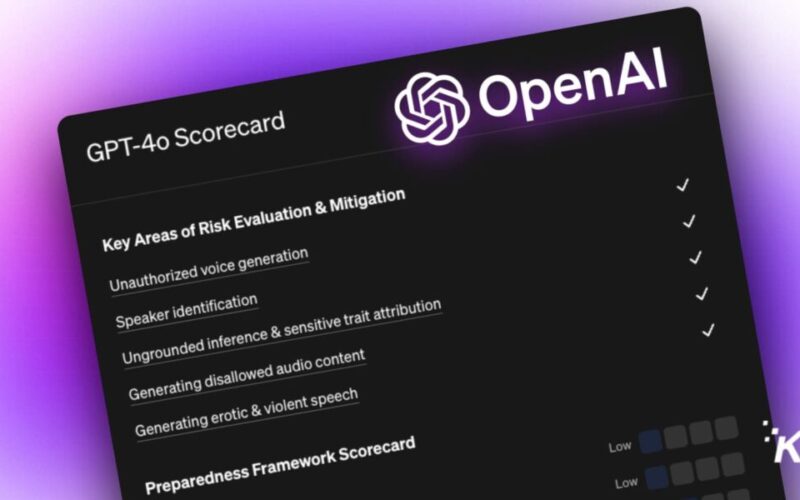 GPT-4o Scorecard by OpenAI