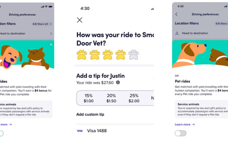 Lyft’s belated Pet Mode matches drivers to those traveling with their furry friends