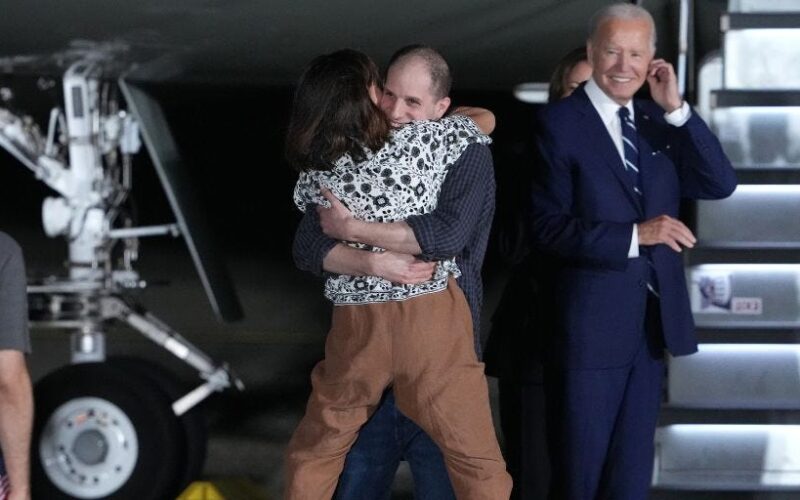 Photos capture the moment Americans released in a historic prisoner swap touch down on US soil