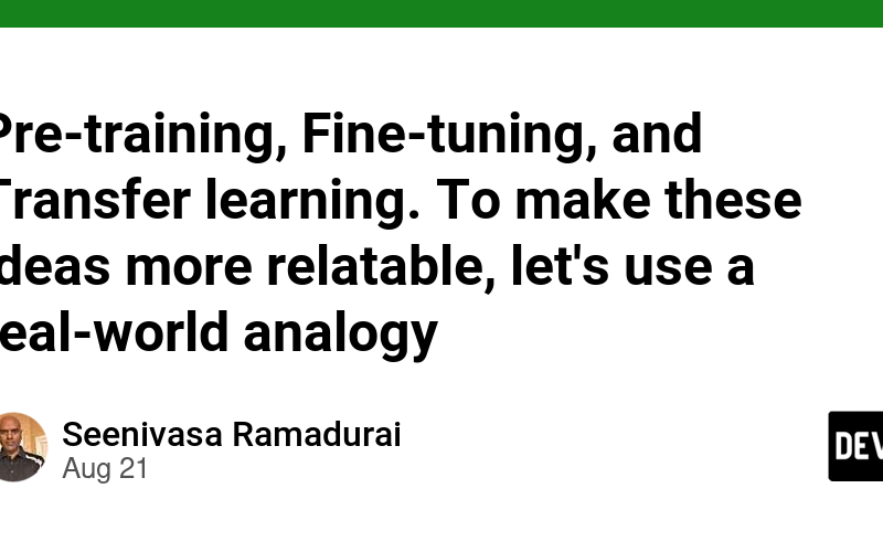 Pre-training, Fine-tuning, and Transfer learning. To make these ideas more relatable, let’s use a real-world analogy