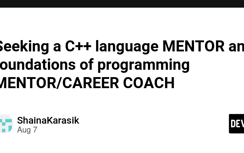 Seeking a C++ language MENTOR and foundations of programming MENTOR/CAREER COACH