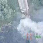 Video appears to show Ukrainian strike on key Russian bridge, which Moscow says was likely carried out using US-made HIMARS rockets