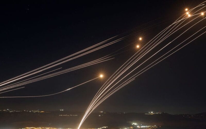 Video shows Israel's Iron Dome missile defense system intercepting Hezbollah rockets overnight as fears over wider conflict mount