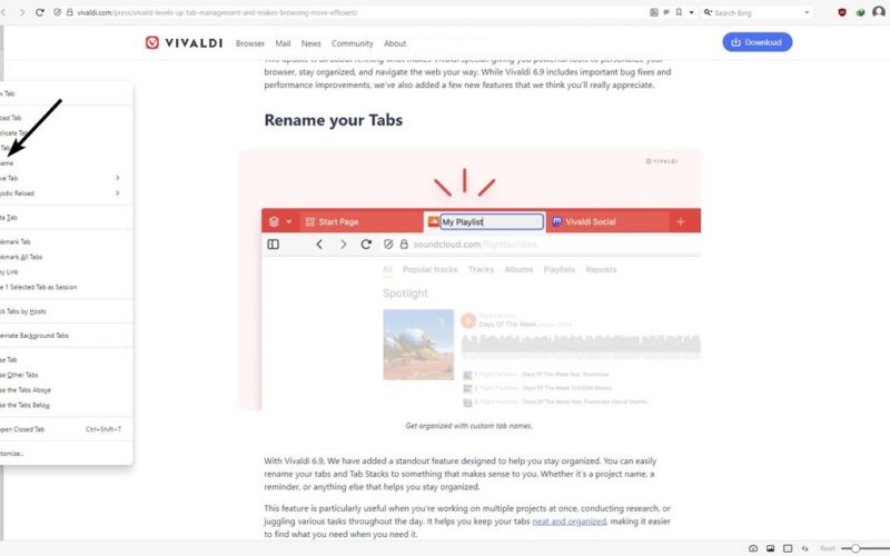 Vivaldi introduces Tab Renaming, drag-and-drop management for downloads, and more